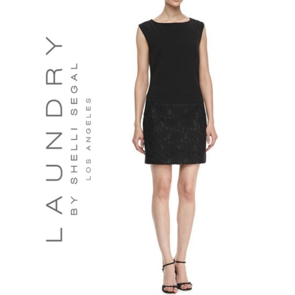 Laundry By Shelli Segal Dresses & Skirts - Designer Black drop waist dress lace detail NWT